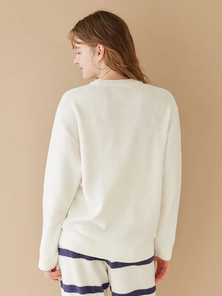 Unisex Airy Moco Playful Dog Jacquard Pullover & Long Pants Set