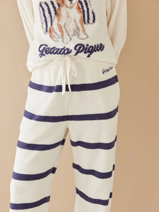 Unisex Airy Moco Playful Dog Jacquard Pullover & Long Pants Set