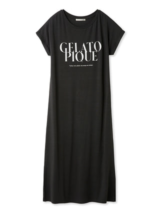 COOL Rayon Logo Dress Black- Women's Lounge Dresses & Jumpsuits at Gelato Pique USA