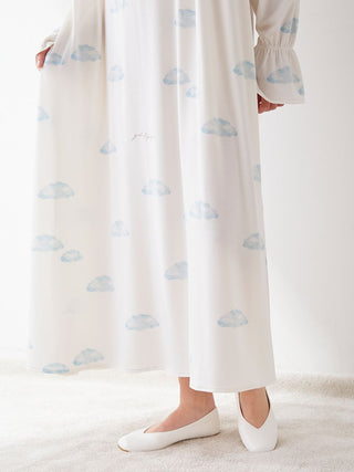 Motif 2 Long Sleeve Maxi Lounge Dress a Premium collection item of Loungewear and Long Sleeve Maxi Dress for Women at Gelato Pique USA.