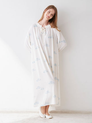 Motif 2 Long Sleeve Maxi Lounge Dress a Premium collection item of Loungewear and Long Sleeve Maxi Dress for Women at Gelato Pique USA.