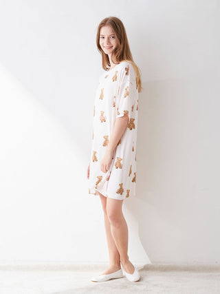  PIQUE Bear Motif T shirt Dress a Premium collection item of Loungewear and T-shirt Dress for Women at Gelato Pique USA.