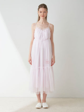 [Sweet] Tulle Maxi Cami Dress in Pink, Women's Loungewear Dresses at Gelato Pique USA.