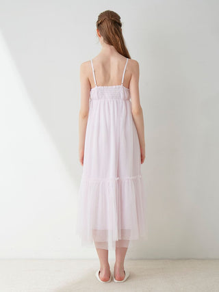 [Sweet] Tulle Maxi Cami Dress in Pink, Women's Loungewear Dresses at Gelato Pique USA.