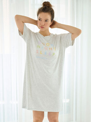 Colorful Logo Lounge Mini Dress in GRAY, Women's Loungewear Dresses at Gelato Pique USA.