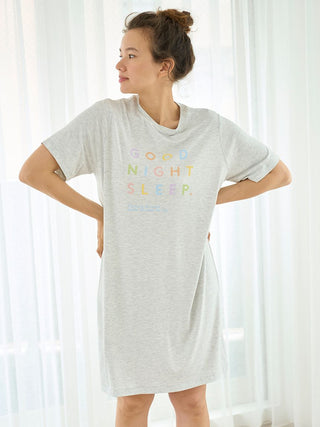 Colorful Logo Lounge Mini Dress in GRAY, Women's Loungewear Dresses at Gelato Pique USA.