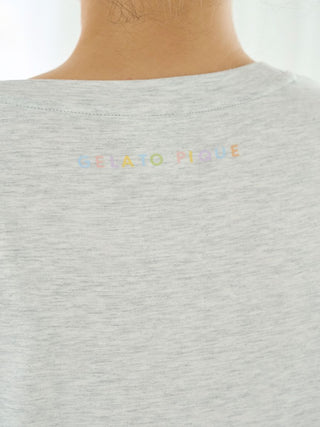 Colorful Logo Lounge Mini Dress in GRAY, Women's Loungewear Dresses at Gelato Pique USA.