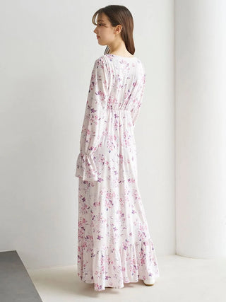 Floral Long Sleeve Dress with Built-In Bra