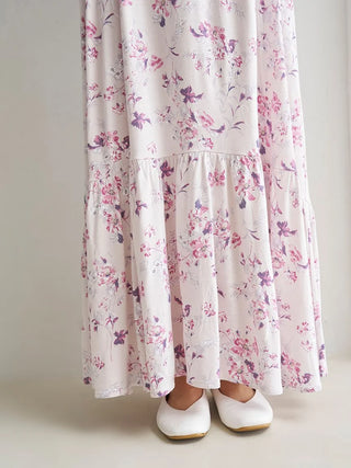 Floral Long Sleeve Dress with Built-In Bra