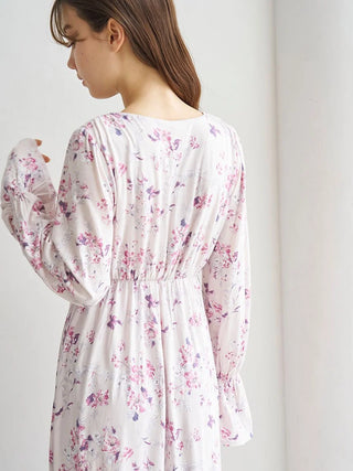 Floral Long Sleeve Dress with Built-In Bra