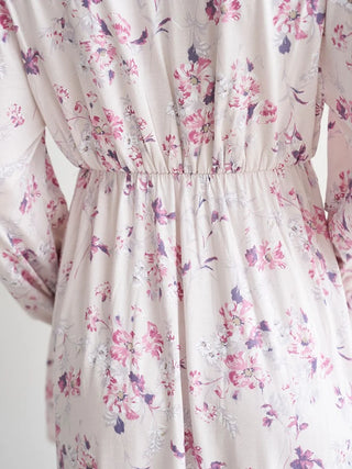 Floral Long Sleeve Dress with Built-In Bra