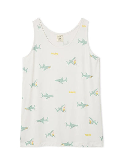 Cool-Touch Shark Print Dress gelato pique