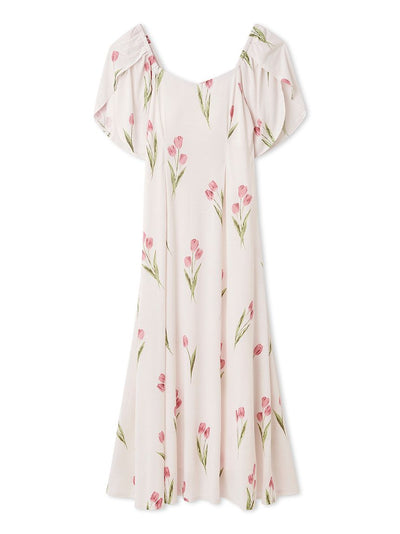 Rayon Tulip Dress With Built-in Cup gelato pique