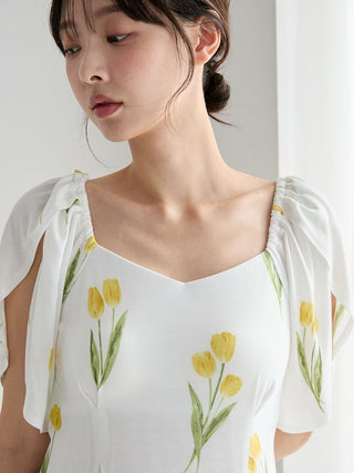 Rayon Tulip Dress With Built-in Cup