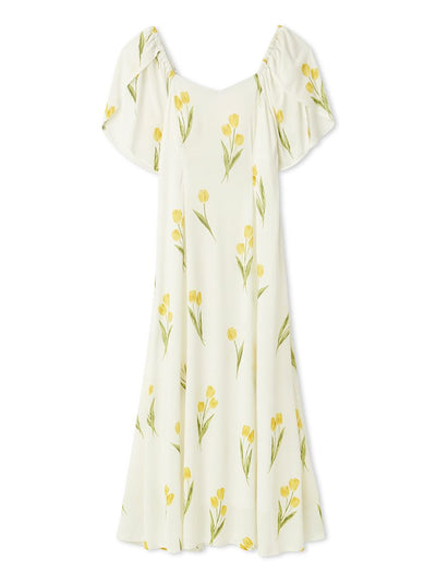 Rayon Tulip Dress With Built-in Cup gelato pique