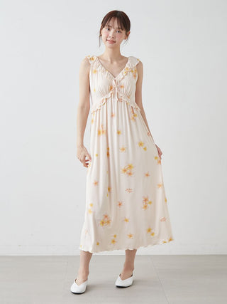 Plumeria Cool Rayon Dress With Built-in Bra