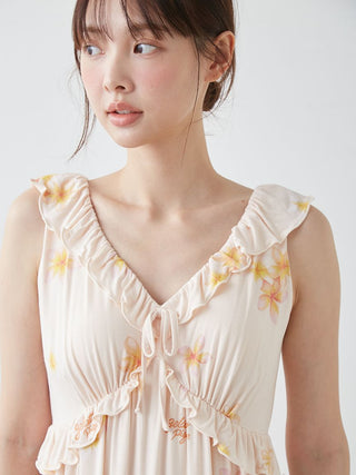 Plumeria Cool Rayon Dress With Built-in Bra