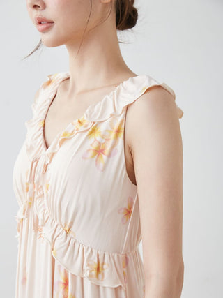 Plumeria Cool Rayon Dress With Built-in Bra