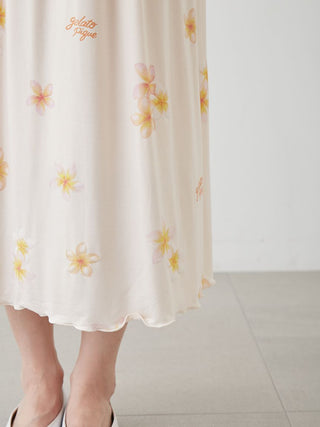 Plumeria Cool Rayon Dress With Built-in Bra