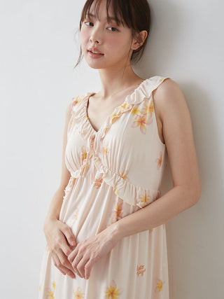 Plumeria Cool Rayon Dress With Built-in Bra