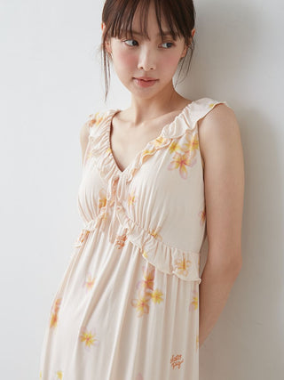 Plumeria Cool Rayon Dress With Built-in Bra