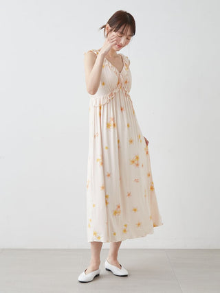 Plumeria Cool Rayon Dress With Built-in Bra