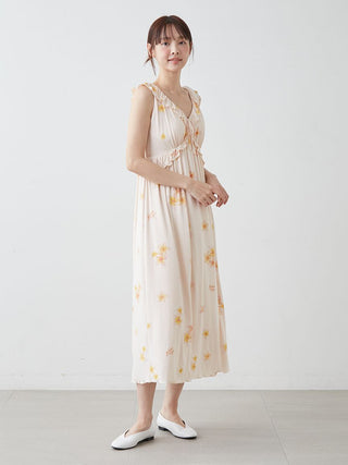 Plumeria Cool Rayon Dress With Built-in Bra