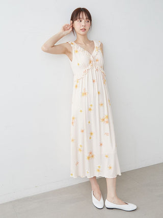 Plumeria Cool Rayon Dress With Built-in Bra