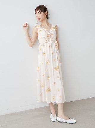 Plumeria Cool Rayon Dress With Built-in Bra