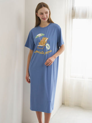 Cool-to-touch Summer Bear One-point Printed Dress