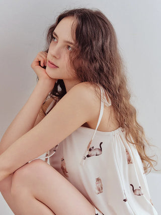 Cool-to-touch Fashionable Cats & Dogs Romper With Built-in Bra