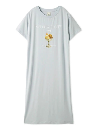 COOL Rayon Mellow Fluffy Dessert Logo Dress gelato pique