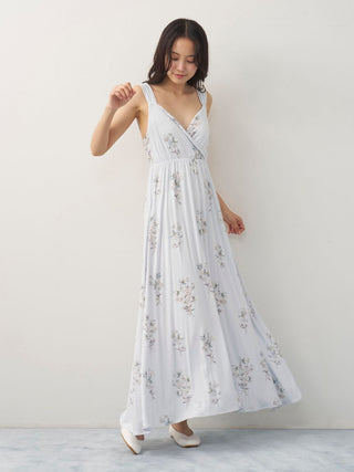 Cool Rayon Cosmos Printed Wrap Dress With Built-in Bra