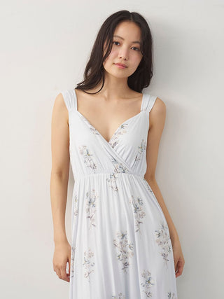 Cool Rayon Cosmos Printed Wrap Dress With Built-in Bra