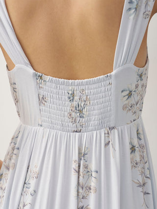 Cool Rayon Cosmos Printed Wrap Dress With Built-in Bra