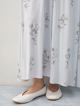 Cool Rayon Cosmos Printed Wrap Dress With Built-in Bra