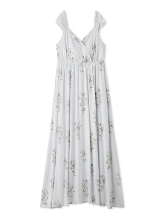 Cool Rayon Cosmos Printed Wrap Dress With Built-in Bra