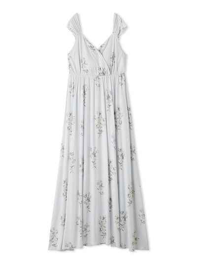 Cool Rayon Cosmos Printed Wrap Dress With Built-in Bra gelato pique