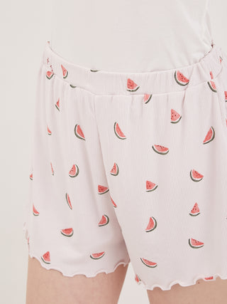 Fruits Motif Pajama Lounge Shorts - Gelato Pique