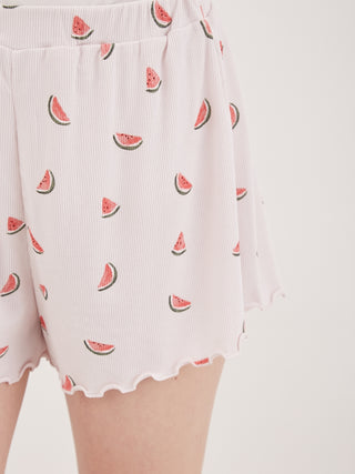 Fruits Motif Pajama Lounge Shorts - Gelato Pique