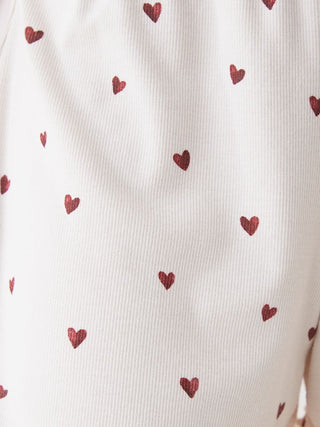 Heart Pattern Ribbed Lounge Shorts for Women, Women's Loungewear and sleepwear at Gelato Pique USAHeart Pattern Ribbed Lounge Shorts for Women, Women's Loungewear and sleepwear at Gelato Pique USA