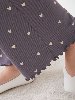 Heart Pattern Ribbed Pajama Pants, Women's Loungewear and sleepwear at  Gelato Pique USA