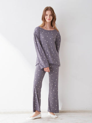 Heart Pattern Ribbed Pajama Pants, Women's Loungewear and sleepwear at  Gelato Pique USA