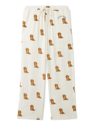 DOG Pattern Pajama Pants in off white, Women's Loungewear Pants Pajamas & Sleep Pants at Gelato Pique USA.