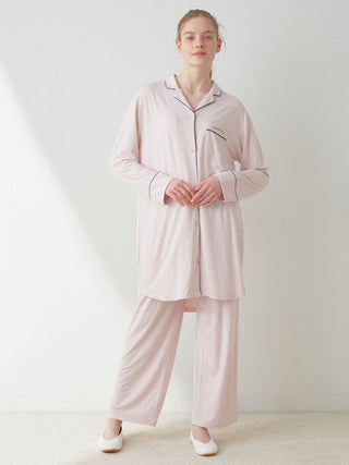 Rayon Piping Lounge Pants in pink, Women's Loungewear Pants Pajamas & Sleep Pants at Gelato Pique USA.