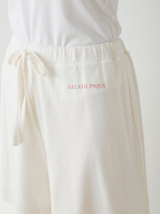 Travel Rayon Logo Lounge Shorts in light pink, Women's Loungewear Shorts at Gelato Pique USA.