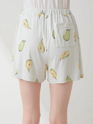 Fruit Pattern Lounge Shorts in GREEN, Women's Loungewear Shorts at Gelato Pique USA.