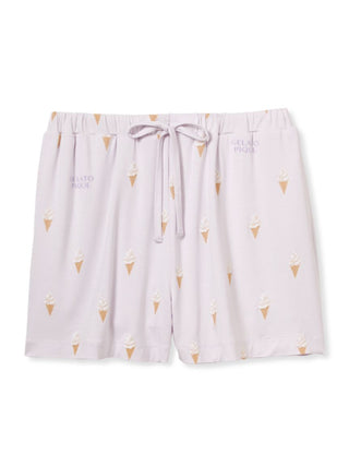 Three Motif Lounge Shorts with ice cream pattern, showcasing playful design and comfort by Gelato Pique, perfect for home or casual wear.