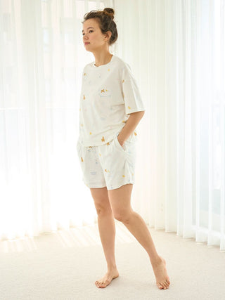 Bath Time Pattern Lounge Shorts in OFF WHITE, Women's Loungewear Shorts at Gelato Pique USA.