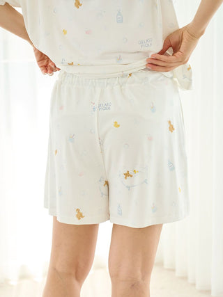 Bath Time Pattern Lounge Shorts in OFF WHITE, Women's Loungewear Shorts at Gelato Pique USA.